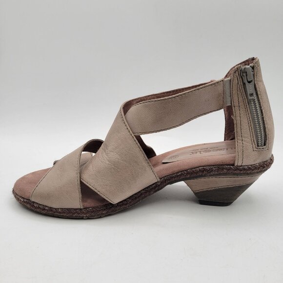 Bussola Walk Your Way Greige Comfort Sandals Gladiator Straps Side Zip Heel   38 - Picture 3 of 11